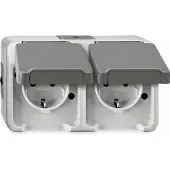Merten SCHUKO-Doppel-Steckd. MEG2321-8029 lichtgrau AQUASTAR MEG2321-8029 MEG2321-8029 (MEG2321-8029)