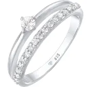 Elli Silberring "Ring Zirkonia Solitär Verlobung 925 Silber" Gr. 52, silber, Fingerringe, Damen, 52, Silber 925 (Sterlingsilber), Silberring