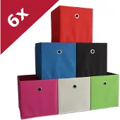 VCM Faltbox "6er Set Faltbox Klappbox Aufbewahrungsbox Boxas", schwarz, B:27cm T:27cm, Aufbewahrungsboxen, Faltbox