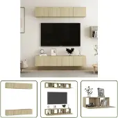 The Living Store TV-Schränke 4 Stk. Sonoma-Eiche 80x30x30 cm Holzwerkstoff