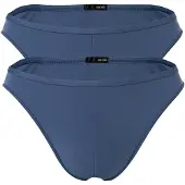 Hom Slip "Slip 2er Pack", Herren, Gr. L, blau (midblau), Obermaterial: 76% Polyamid PA. 24% Elasthan EL., Unterhosen Slip