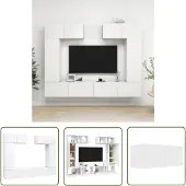 The Living Store 6-tlg. TV-Schrank-Set Weiß Holzwerkstoff