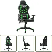 The Living Store Gaming-Stuhl Schwarz und Grün Kunstleder
