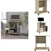 vidaXL Schreibtisch Sonoma-Eiche 80x50x75 cm Holzwerkstoff - Schreibtische