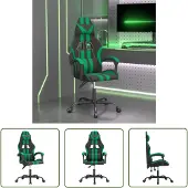 The Living Store Gaming-Stuhl Schwarz und Grün Kunstleder