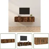 The Living Store TV-Wandschränke 2 Stk. Räuchereiche 80x34,5x40 cm