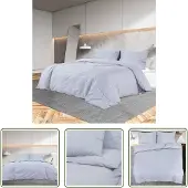 The Living Store Bettwäsche-Set Grau 220x240 cm Baumwolle