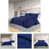 The Living Store Bettwäsche-Set Marineblau 135x200 cm Baumwolle