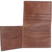 Fossil Leder Geldbörse Derrick Execufold Brown braun