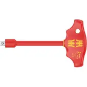 Wera 410 i VDE B VDE-isolierter Quergriff-Adapterschraubendreher für 3/8 Zoll Steckschlüsseleinsätze, 3/8 Zoll x 130 mm