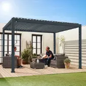 Sweeek - Bioklimatische Pergola mit Lamellendach Triomphe 3x4m - Anthrazit