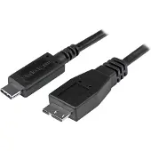 StarTech.com .com 50cm USB-C zu Micro USB-B Kabel, USB 10Gbps, Datenkabel, 3A, USB-C auf Micro-B Datenübertragungskabel, 0,5 m, USB C, Micro-USB B, USB 3.2 Gen 2 (3.1 Gen 2), Stecker/Stecker, Schwarz