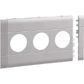 Hager GB120307035 Blende 3-fach Steckdose zu BRA/H/S 120mm anreihbar halogenfrei lichtgrau