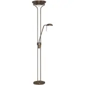 Searchlight Stehlampe, dimmbar, Antik, Messing, Plattiert, Glas