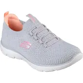 SKECHERS Slip-On Sneaker "SUMMITS", Damen, Gr. 41, grau (grau, meliert), Textil, meliert, Schuhe Slip-On Sneaker, Freizeitschuh, Halbschuh, Slipper mit flexibler Traktionslaufsohle