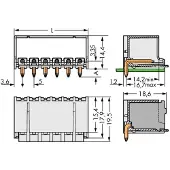 Wago 2092-1422/200-000 THR-Stiftleiste,Lötstift Ø 1,4 mm,abgewinkelt,lichtgrau 20921422200000 - 200 Stück