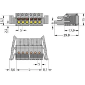 Wago 2231-120/037-000 1-Leiter-Federleiste,Drücker,Push-in CAGE CLAMP,grau 2231120037000 - 10 Stück