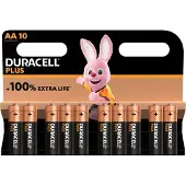 Duracell Batterie Alkaline, Mignon, AA, LR06, 1.5V Plus, Extra Life, 10 Stück