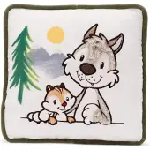 Nici Kissen Mit Wolf Winny &amp; Eichhörnchen Jojo 25x25 Cm