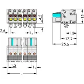 Wago 2721-107/008-000 1-Leiter-Federleiste,Drücker,Push-in CAGE CLAMP,lichtgrau 2721107008000 - 50 Stück