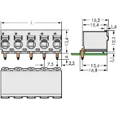 Wago 2092-3373 1-Leiter-THT-Federleiste, abgewinkelt,Drücker,Push-in CAGE CLAMP,lichtgrau 20923373 - 100 Stück