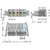 Wago 2231-203/037-000 1-Leiter-Federleiste,Drücker,Push-in CAGE CLAMP,grau 2231203037000 - 50 Stück