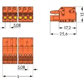 Wago 2231-303/102-000 1-Leiter-Federleiste,Drücker,Push-in CAGE CLAMP,orange 2231303102000 - 100 Stück