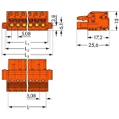 Wago 2231-302/107-000 1-Leiter-Federleiste,Drücker,Push-in CAGE CLAMP,orange 2231302107000 - 100 Stück