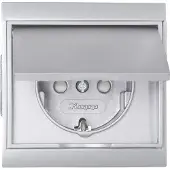Kopp Malta SILBER Schalterprogramm, Steckdose, Schalter, Rahmen, etc. Schutzkontakt-Steckdose mit Deckel