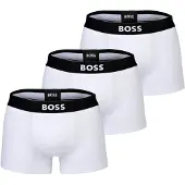 BOSS Boxershorts "Boxershort Trunk 3P ONE 3er Pack", Herren, Gr. XL, weiß, Obermaterial: 95% Baumwolle CO. 5% Elasthan EL., Unterhosen Boxershorts