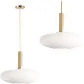 Toolight Pendellampe App668-1Cp Glas Gold Weiss Runden 1-Lichtquelle E27 30X30X24-104Cm Einstellbar