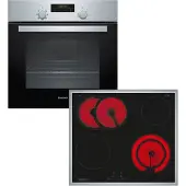 Constructa Backofen-Set "CX3BS604", Energieeffizienz: A, grau (edelstahl), Herdsets, Backofen-Set