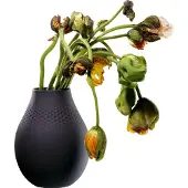 Villeroy & Boch Dekovase "Vase Perle Manufacture Collier 20 cm", schwarz (noir), Vasen, Dekovase