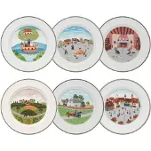 Villeroy & Boch Speiseteller "Speiseteller Kollektion Design Naif ø 27 cm 6er Set bunt", bunt, L:27cm, Speiseteller, Speiseteller