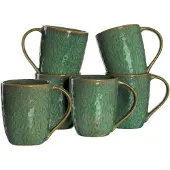 Leonardo Tasse "MATERA", grün, H:11cm Ø:9,3cm, Keramik, Trinkgefäße, Tasse, 430 ml, 6-teilig
