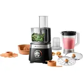 Philips Küchenmaschine Viva Collection, 31 Funktionen, 2.0 L, 2-in-1 Schneide, 850 W, Schwarz (HR7530/10)