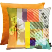 Apelt Dekokissen "Enja" Gr. 1, orange (orange, ornamente), B:46cm L:46cm, Polyester, Dekokissen_Sitzkissen_Kissenhüllen, Dekokissen, Wendekissenhülle ohne Füllung, 1 Stück