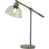 Searchlight Canterbury Zeitgenössische Schreibtischlampe Stahl Grau Transparent 1 Licht E27