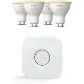 Philips Hue Set: 4x White Ambiance Gu10 + Bridge