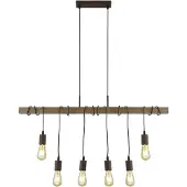 Searchlight Kronleuchter Industrial-Nordic Barn Stahl Braun 6 Lichter E27