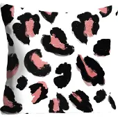 Queence Dekokissen "Sonja", rosa (rosa, bedruckt), B:40cm L:40cm, Polyester, Dekokissen_Sitzkissen_Kissenhüllen, Dekokissen, mit Animalprint im Leo-Design, Kissenhülle ohne Füllung, 1 Stück