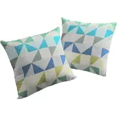 Wirth Dekokissen "Berlare" Gr. 1, blau (blau, grün, kreise), B:40cm L:40cm, Baumwolle, Polyester, Dekokissen_Sitzkissen_Kissenhüllen, Dekokissen, Kissenhülle ohne Füllung, 2 Stück