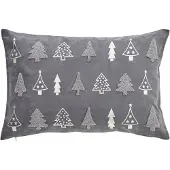 Done. Dekokissen DONE. "Pine Forest", grau (grau, bedruckt bestickt), B:40cm H:1cm L:60cm, Polyester, Dekokissen_Sitzkissen_Kissenhüllen, Dekokissen, mit Glanzdruck