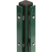 GAH Alberts Eckpfosten ALBERTS, grün, B:6cm H:240cm T:4cm, Stahl, Zaunpfosten, Eckpfosten, 60x60 mm für Doppelstabmattenzaun, 240 cm, mit Flacheisen