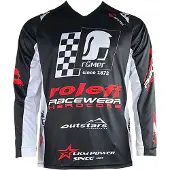 Roleff RO8700 MX Shirt schwarz/weiss Motocross- Shirt Größe: L,