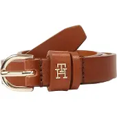 Tommy Hilfiger Ledergürtel "ESSENTIAL EFFORTLESS 1.5", Damen, Gr. 80, braun (cognac), Rindsleder, unifarben, Gürtel Ledergürtel, Ovale Einfachdornschließe, Logoemblem