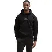 Tom Tailor Hoodie DENIM, Herren, Gr. L, schwarz, Sweatware, Obermaterial: 70% Baumwolle, 30% Polyester, bedruckt, relaxed fit taillenbedeckt, Bündchen, Sweatshirts Hoodie, mit Logo Print