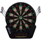 Aosom Elektronische Dartscheibe Dartboard Soundeffekte LED Anzeige 27 Spiele