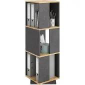 FMD Drehregal "Tower", schwarz (matera, artisan), B:34cm H:108cm T:34cm, Holzwerkstoff, Regale, Drehregal