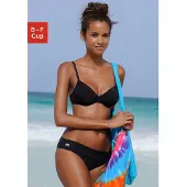 Buffalo Bügel-Bikini-Top "Happy", Damen, Gr. 44, Cup F, schwarz, Microfaser, Polyamid, unifarben, Bikini-Oberteile Bügel-Bikini-Top, seitlich zu raffen